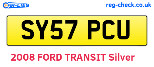 SY57PCU are the vehicle registration plates.