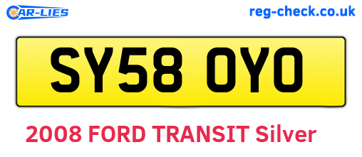 SY58OYO are the vehicle registration plates.