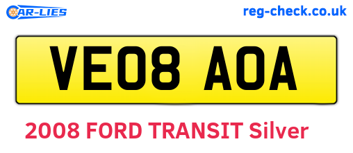 VE08AOA are the vehicle registration plates.