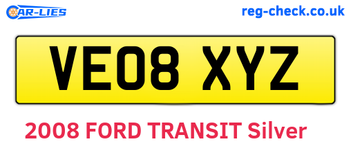 VE08XYZ are the vehicle registration plates.