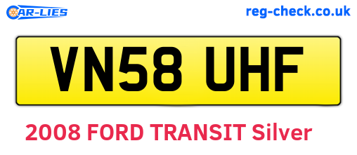 VN58UHF are the vehicle registration plates.