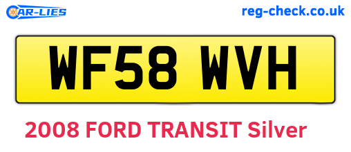 WF58WVH are the vehicle registration plates.