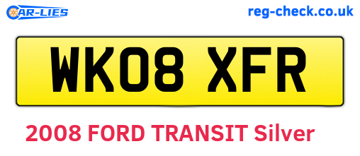 WK08XFR are the vehicle registration plates.