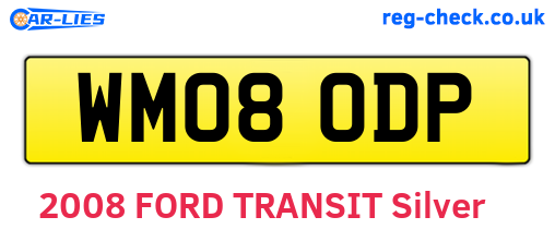 WM08ODP are the vehicle registration plates.