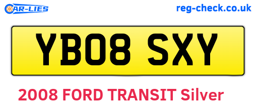 YB08SXY are the vehicle registration plates.