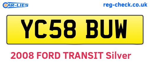 YC58BUW are the vehicle registration plates.