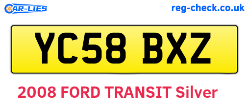 YC58BXZ are the vehicle registration plates.