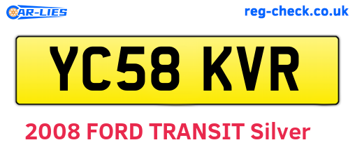 YC58KVR are the vehicle registration plates.