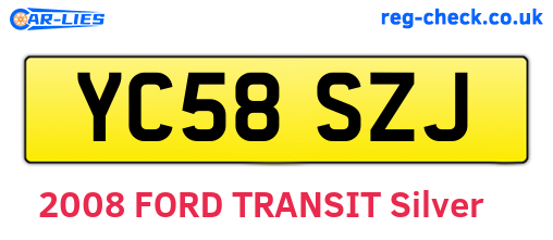YC58SZJ are the vehicle registration plates.
