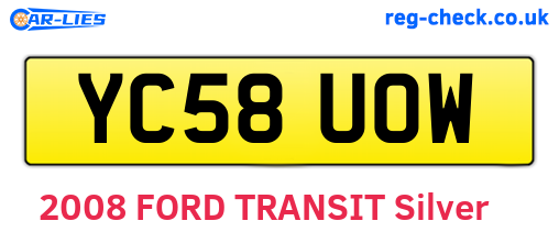 YC58UOW are the vehicle registration plates.