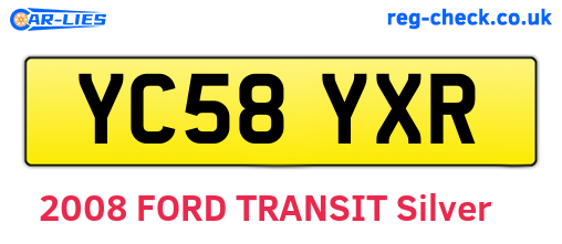 YC58YXR are the vehicle registration plates.