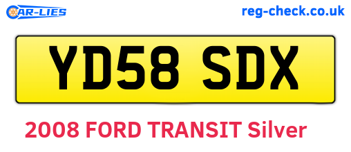 YD58SDX are the vehicle registration plates.