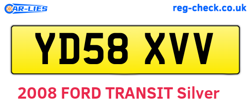 YD58XVV are the vehicle registration plates.