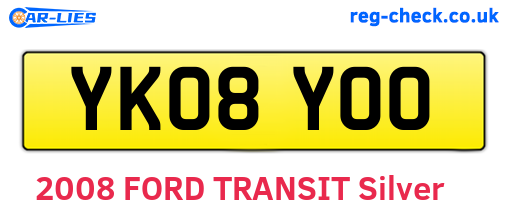 YK08YOO are the vehicle registration plates.