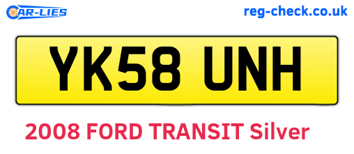 YK58UNH are the vehicle registration plates.