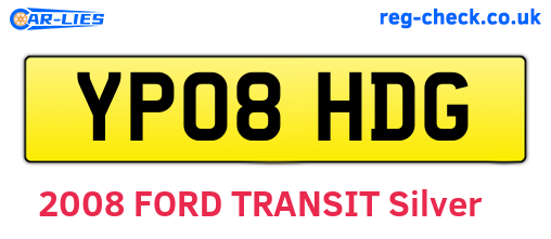 YP08HDG are the vehicle registration plates.