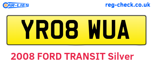 YR08WUA are the vehicle registration plates.