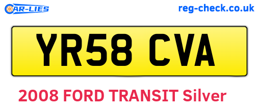 YR58CVA are the vehicle registration plates.
