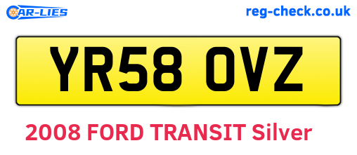YR58OVZ are the vehicle registration plates.
