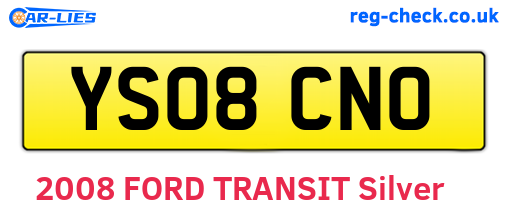 YS08CNO are the vehicle registration plates.