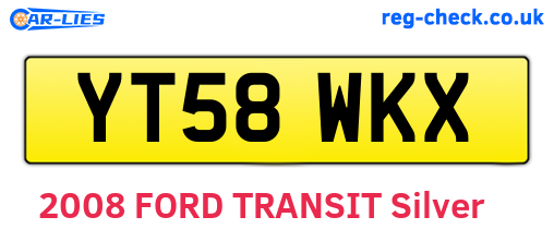 YT58WKX are the vehicle registration plates.