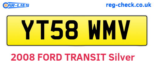 YT58WMV are the vehicle registration plates.