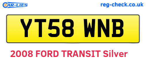 YT58WNB are the vehicle registration plates.