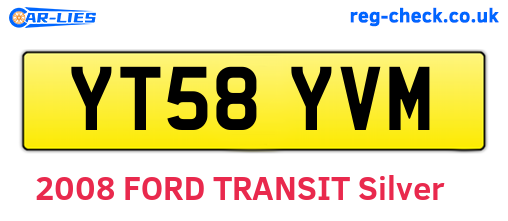 YT58YVM are the vehicle registration plates.