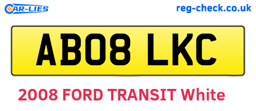 AB08LKC are the vehicle registration plates.