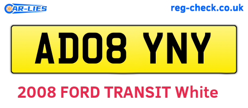 AD08YNY are the vehicle registration plates.