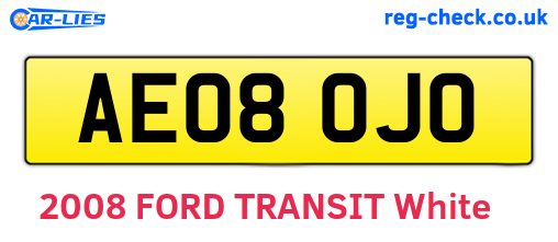 AE08OJO are the vehicle registration plates.