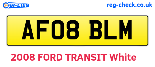AF08BLM are the vehicle registration plates.