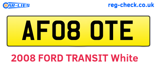 AF08OTE are the vehicle registration plates.
