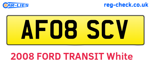 AF08SCV are the vehicle registration plates.