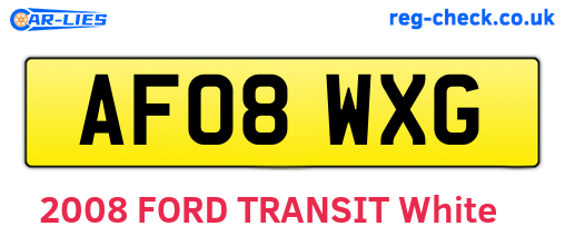 AF08WXG are the vehicle registration plates.