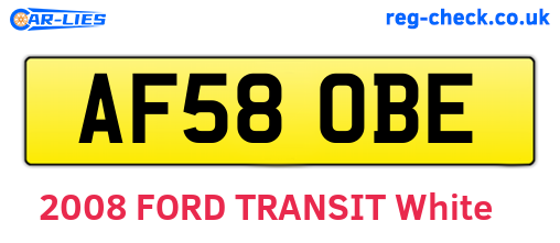 AF58OBE are the vehicle registration plates.