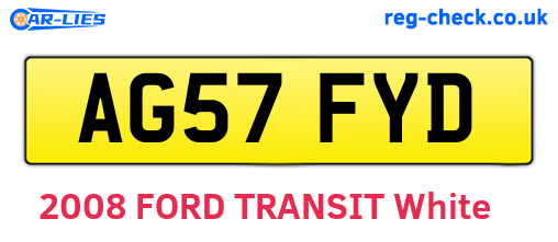 AG57FYD are the vehicle registration plates.