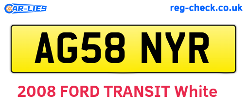 AG58NYR are the vehicle registration plates.