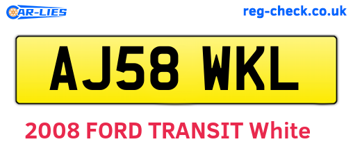 AJ58WKL are the vehicle registration plates.