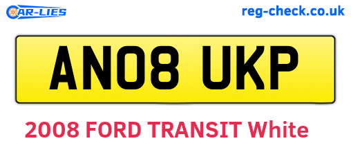AN08UKP are the vehicle registration plates.