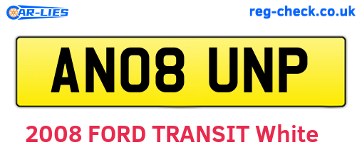 AN08UNP are the vehicle registration plates.