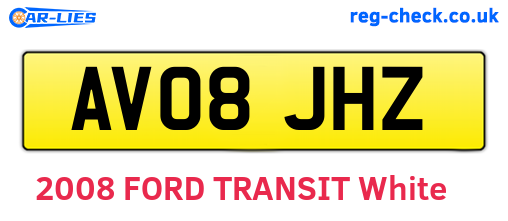 AV08JHZ are the vehicle registration plates.