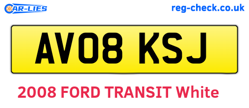 AV08KSJ are the vehicle registration plates.