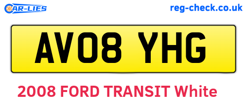 AV08YHG are the vehicle registration plates.