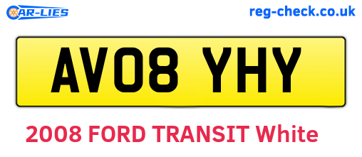 AV08YHY are the vehicle registration plates.