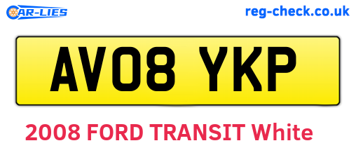 AV08YKP are the vehicle registration plates.