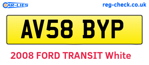 AV58BYP are the vehicle registration plates.