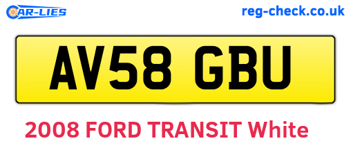 AV58GBU are the vehicle registration plates.