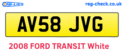 AV58JVG are the vehicle registration plates.
