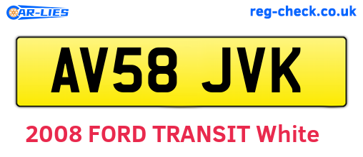 AV58JVK are the vehicle registration plates.
